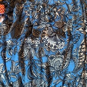 Gauze summer print blouse